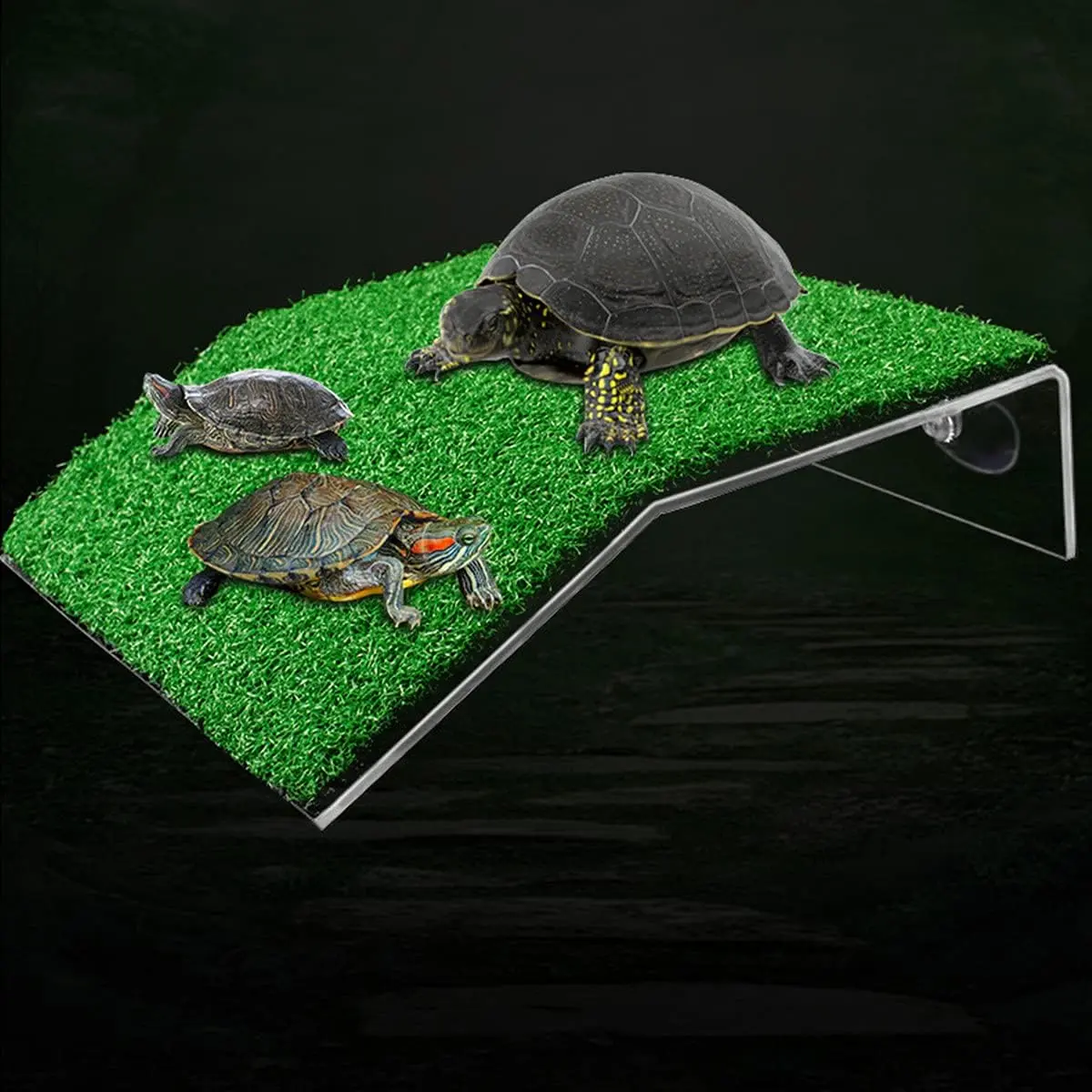 Turtle basking platform, climbing turtle platform, slope basking platform, floating platform, floating island, ladder for turtles, aquarium landscaping, realistic grass lawn