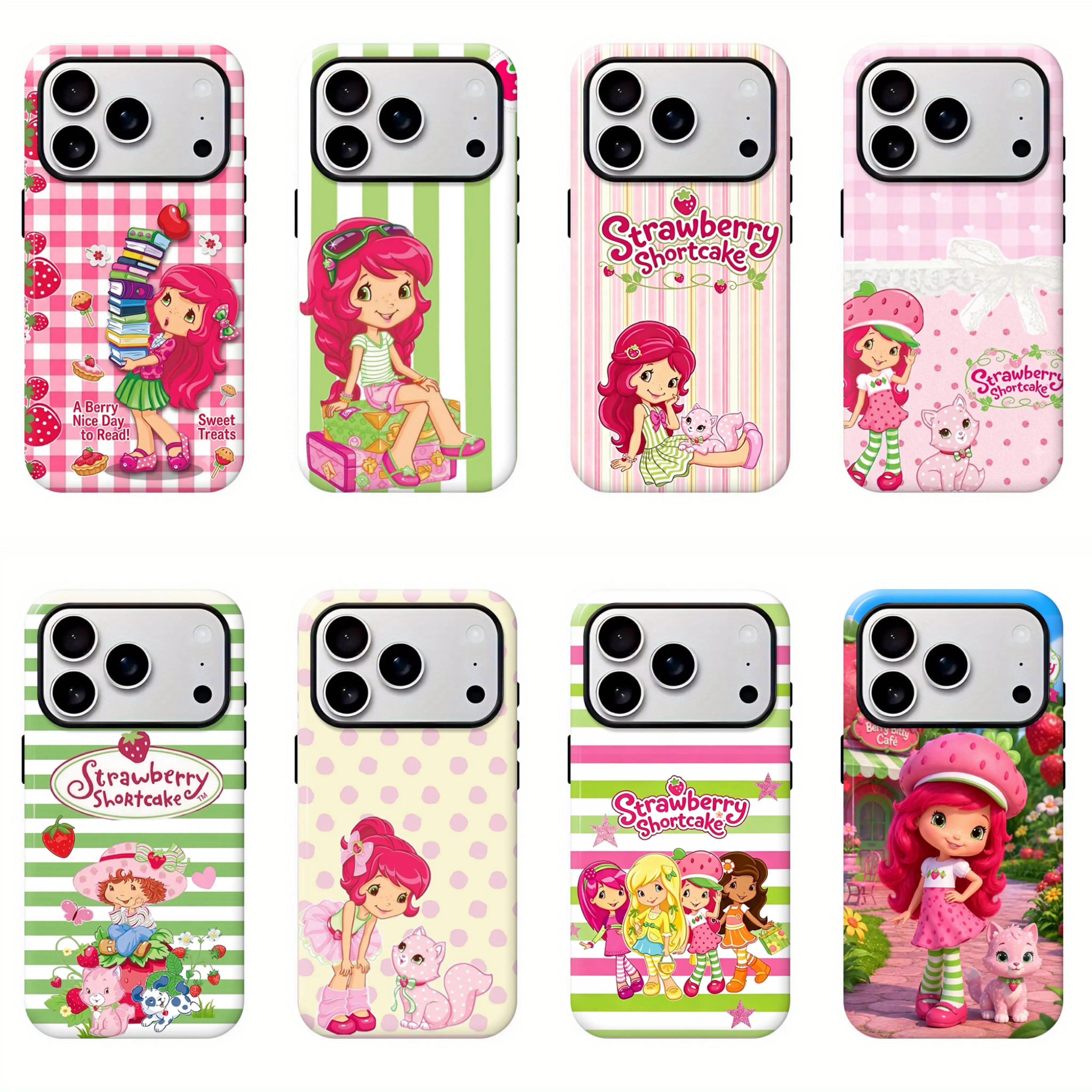 Cute Coquette Strawberry Phone Case  Pink Gingham Aesthetic Cover for iPhone | Y2K Girly Case"For iPhone 11-17"