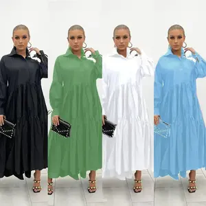 Ladies' 2025 Large Size Summer Retro First Love Dress Loose Slim Lazy Style Shirt Dress