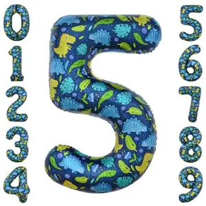 40 Inch Number 5 Dinosaur Balloon Dinosaur Birthday Decorations 5 Year Old Boy Party Supplies Number 5
