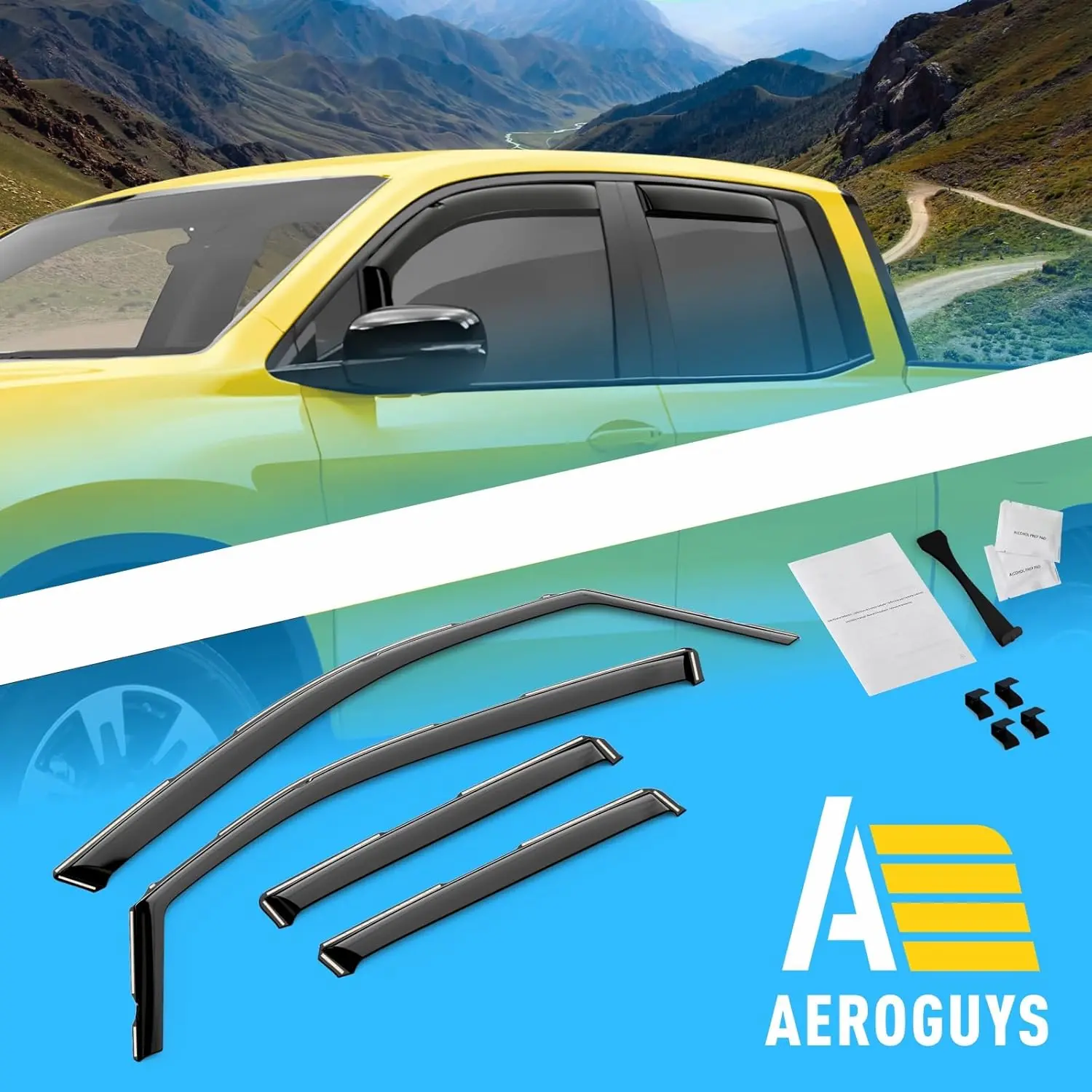Extra Durable Window Deflectors in-Channel Window Visors Rain Guards Fit for Honda Ridgeline 2017-2026, Sun Visors, Wind Vent for Shades, Exterior Car Accessories - 4 pcs.AG0856 Extra Durable Window Deflectors in-Channel Window Visors Rain Guards Fit for Honda Ridgeline 2017-2026, Sun Visors, Wind Vent for Shades, Exterior Car Accessories - 4 pcs.AG0856