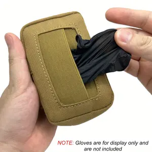 ZxieYon Heavy-Duty Nylon Disposable Glove Pouch with Zipper Closure, Tactical & Hunting Glove Case, Suitable for First Aid and Outdoor Activities