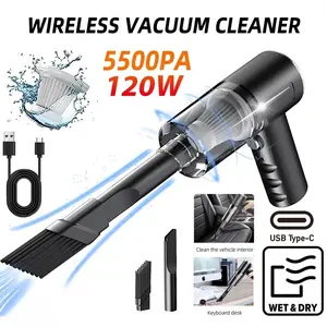 Wireless Vacuum Cleaner Dual Use for Home and Car 120W High Power Powerful Vacuum Cleaner Black