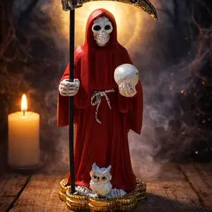 Santa Muerte Roja 3.5” Estatua | Figura Espiritual Amor