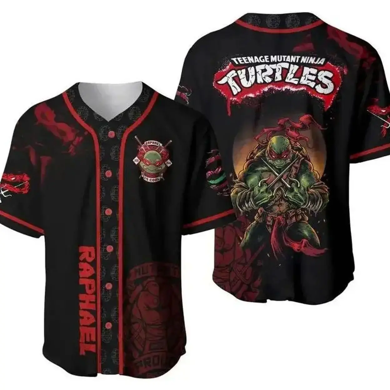 Funny Raphael teenage mutant ninja turtles baseball jersey