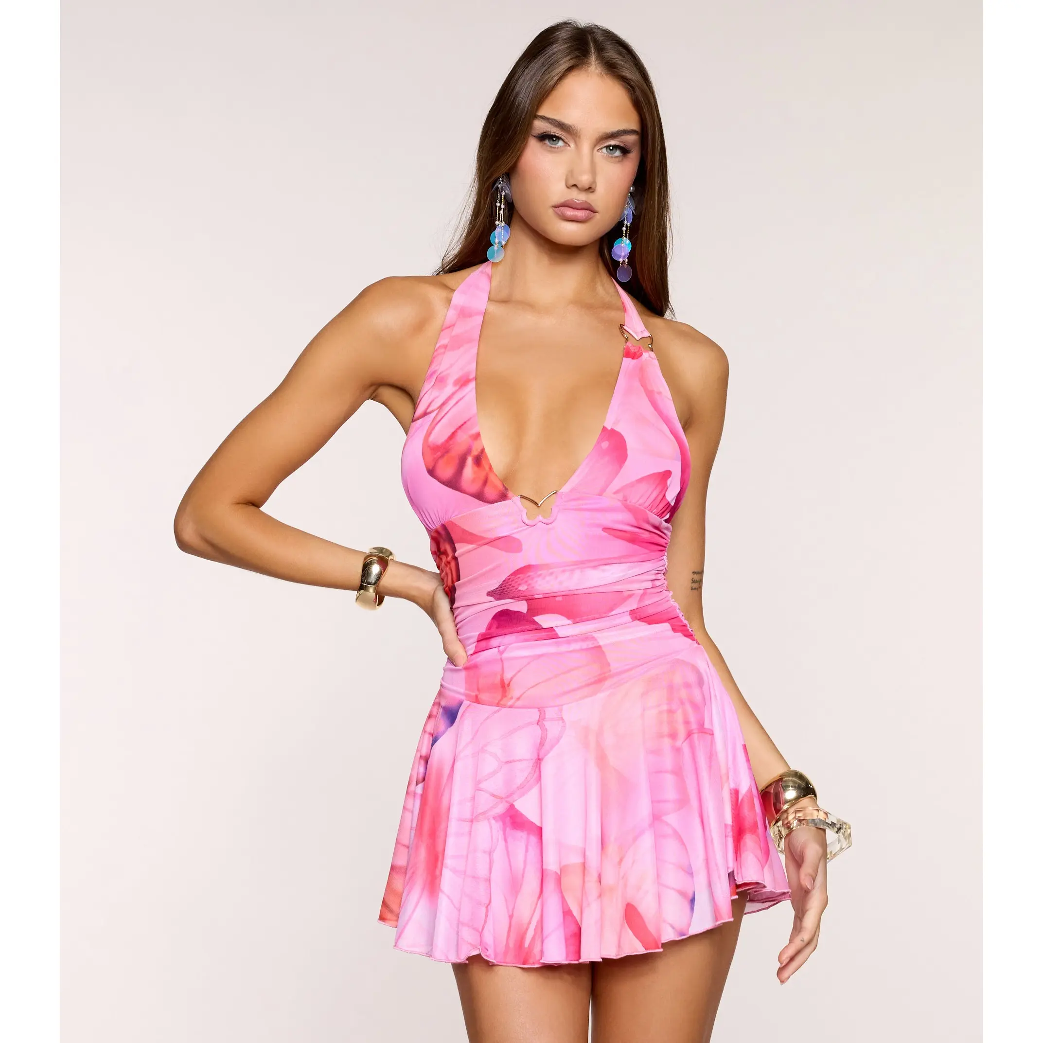 Flown Away Butterfly Print Dress