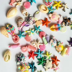 Tropical Island Bead Mix - Assorted Sea Life & Shell Charms for Crafting and Jewelry Making