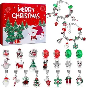 Christmas Advent Calendar Bracelets 2025 for Girls, 24 Days Xmas Countdown DIY Jewelry Kit with Gift for Women