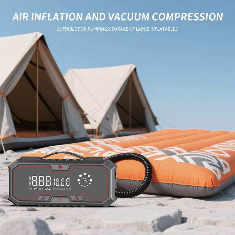 Kapeezi 12000A (All Gas, 12L Diesel) Portable Car Jump Starter with Air Compressor, Blower All-in-One, portable power bank with 160PSI Tire Inflator, Car Battery Jump Starter Multi-Function Vehicle battery jump pack Automotive Tool Kit