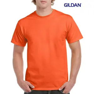 Gildan G5000 Men’s Heavy Cotton Tee | Vibrant Orange Short Sleeve | Essential Everyday Comfort | S-4XL