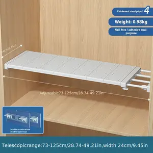 1 wardrobe storage, layered partition cabinet, nail free storage rack, bathroom partition shelf, dormitory extension shelf, wardrobe partition extension shelf, Adjustable shelf