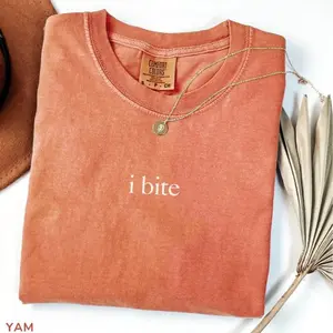 Comfort Colors I Bite Shirt, Funny Sarcastic Womens Tshirt, Unhinged Gen Z Meme Shirt, Trending Ironic Tee For Women, Gift For Friends