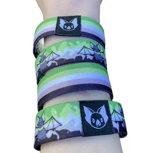Aromantic Bat Bracelet - Aro Pride Elastic Wristband (only one included)