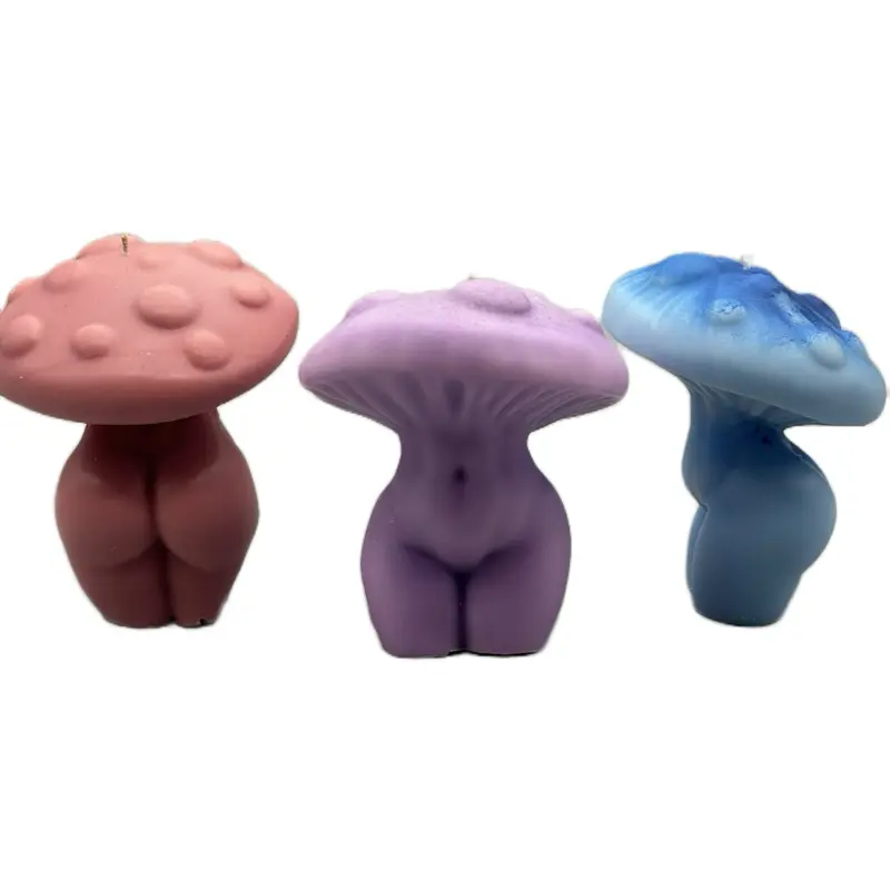 Mushroom Babe Candle Non Scented Novelty for Unique Home Decor