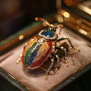 Exquisite Metal Beetle Brooch - Collectible Cultural Item, Men's Accessories, Creative Fashion Gift