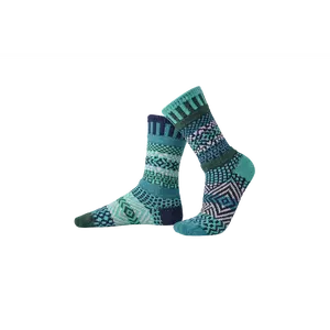 Solmate Socks Evergreen Crew Socks - Mismatched, Recycled Cotton, Made in USA