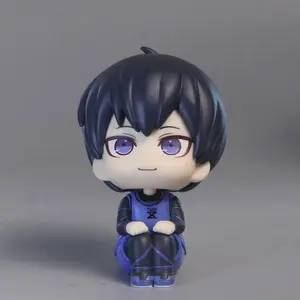 10cm Chibi Figurines Blue Lock Nagi Seishiro Chigiri Hyoma Anime Action Figure Chassis Ornament Decoration Collection Model Toys