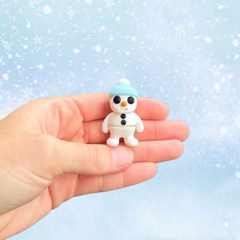 Tiny Snowman Fidget Toy - 3D Printed Winter Desk Buddy - Stocking Stuffer - Sensory Toy - Holiday Gift - Winter Fidget - Christmas Fidget