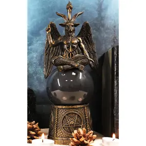 Pentagram Sigil Sabbatic Goat Baphomet Skull Black Sandstorm Gazing Ball
