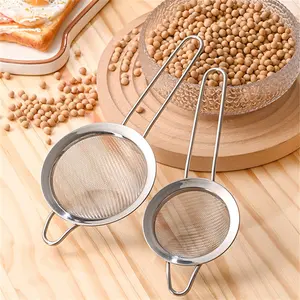 3pcs Stainless Steel Fine Mesh Filter Basket with Metal Handle, Small Medium Large Sizes, Flour Sieve Oil Filter, Food Filtering Net, Kitchen Strainer Utensils