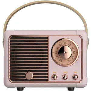 Retro Bluetooth Speaker, Portable Wireless Speaker with Crystal Clear Stereo Sound Rich Bass, Best Birthday Gifts Ideas for Women, Teenage (Pink)