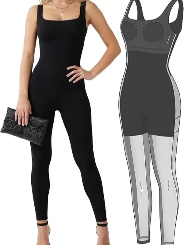 Popilush Seamless Square Neck Sport Jumpsuit - Live