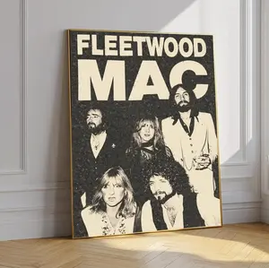 Fleetwood Mac Vintage Poster, Classic Rock Music Wall Art, Retro Band Print, 70s Rock Decor, Iconic Music Poster