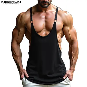 INCERUN Men's Techno Rave Stringer Tank Top Gym Circuit Party Harness Vest