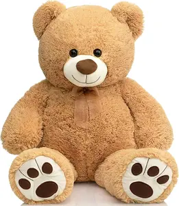 HollyHOME Teddy Bear Stuffed Animal Plush Giant Teddy Bears with Footprints Big Bear 36 inch Tan