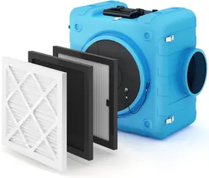 Air Scrubber with 4-Stage Filtration, Commercial Grade, Heavy Duty Air Cleaner with MERV10 Filter, Carbon, H13 HEPA