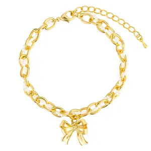 Santa Claus Stacking Bracelet Set for Women, I LOVE CHRISTMAS TIME Link Bracelet Bow-knot Link Bracelet, 14K Gold Plated Multi-Layered Christmas Charm Paper Clip Chain Stacking Layered Link Bracelet