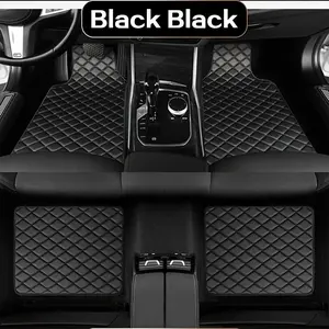 4pcs Set Universal PU Leather Car Floor Mats, Durable and Stylish, Car Front and Rear Seats Floor Mats, Car Interior Accessories