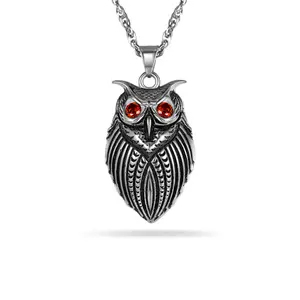 PROSTEEL Owl Pendant Necklace Stainless Steel Night Bird Animal Charm VintageSymbol Necklaces Jewelry Unisex For Men Women with Gift Box