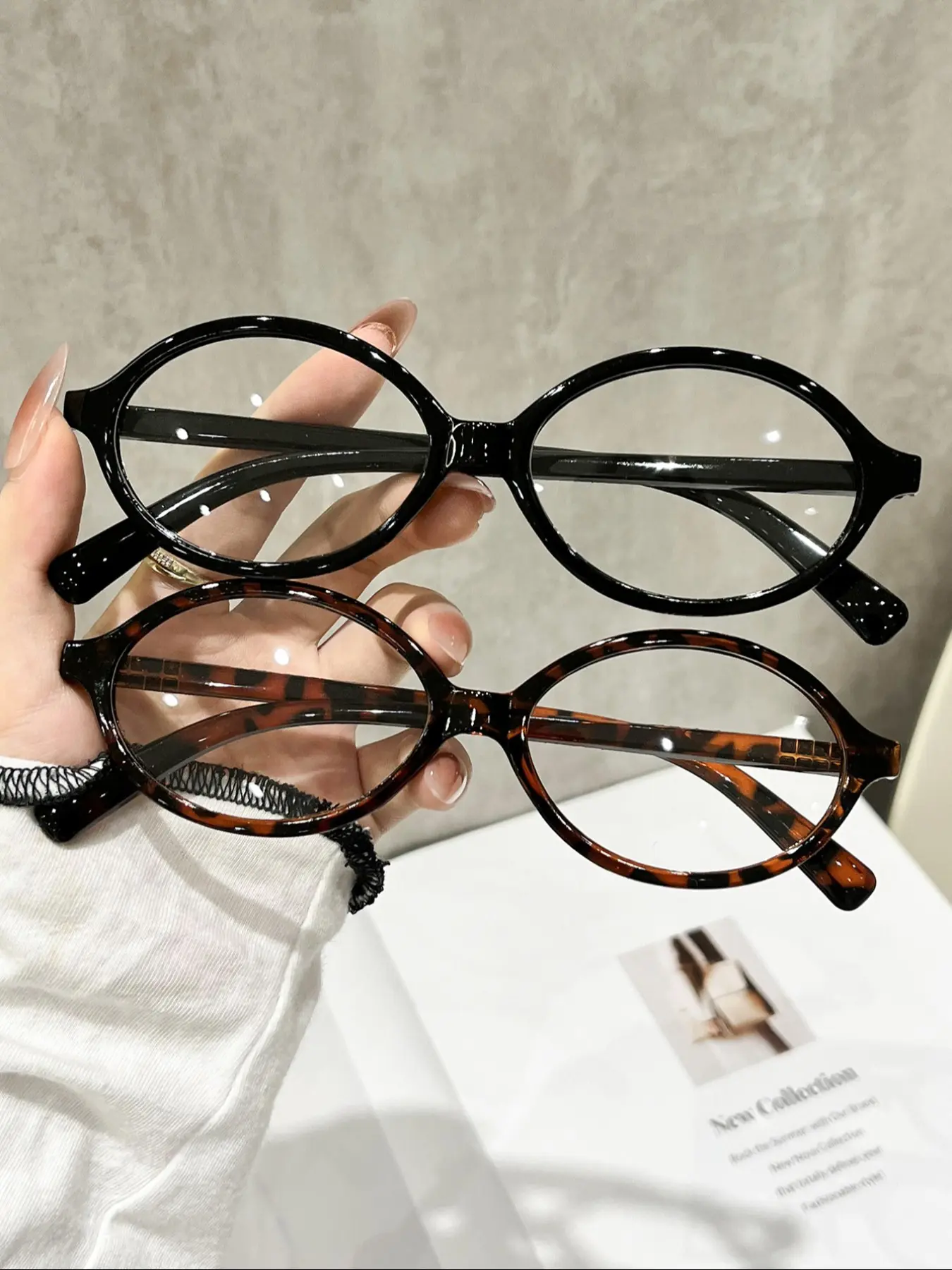 2 Pairs Oval Y2K Cute-Style Unisex Flat-Lens Glasses, Fashion Accessories for Everyday Wear, Outdoor Activities and Street Photography
