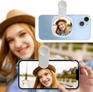 Nyzfexk Selfie Photo Mirror Clip for Cellphone, Portable Smartphone Rear Camera Selfie Mirror Clip, Self-shooting Mirror, Phone Accessories, Tech Gadgets, Mobile Lens, for Android Phones, Gifts for Girl, Black