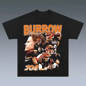 [SALE Up To 50% Off] Joe Burrow Graphic Tee, Y2K Crew Neck Streetwear T-Shirt, Unisex Crew Neck Tee, Vintage Football Graphic, Sports Player Bootleg Premium Style, Casual Cotton Fit 1 Sided