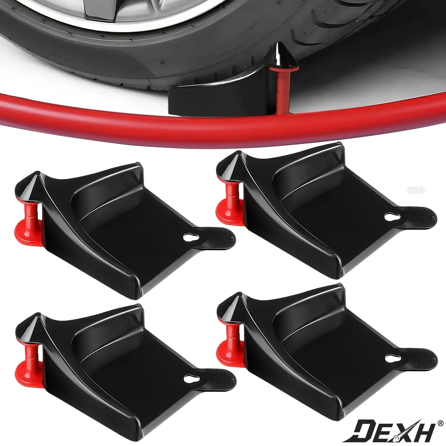 4-Pieces Plastic Car Wash Hose Guide, Car Accessories for Wheel Washing, Pressure Washer Safe Tire Roller, Prevents Line Sticking Under Vehicle Wheels & Hook Damage, Automotive Repair Tool summerwins