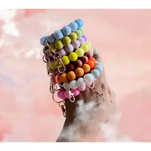 Monochromatic Chunky Silicone Wristlet Keychain