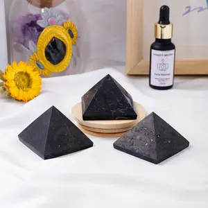 Natural Stone Pyramid, 1 Count Shungite Crystal Pyramid, Quartz Healing Stone, Chakra Reiki Crystal, Chakra Healing Crystals, Home Decor Crafts