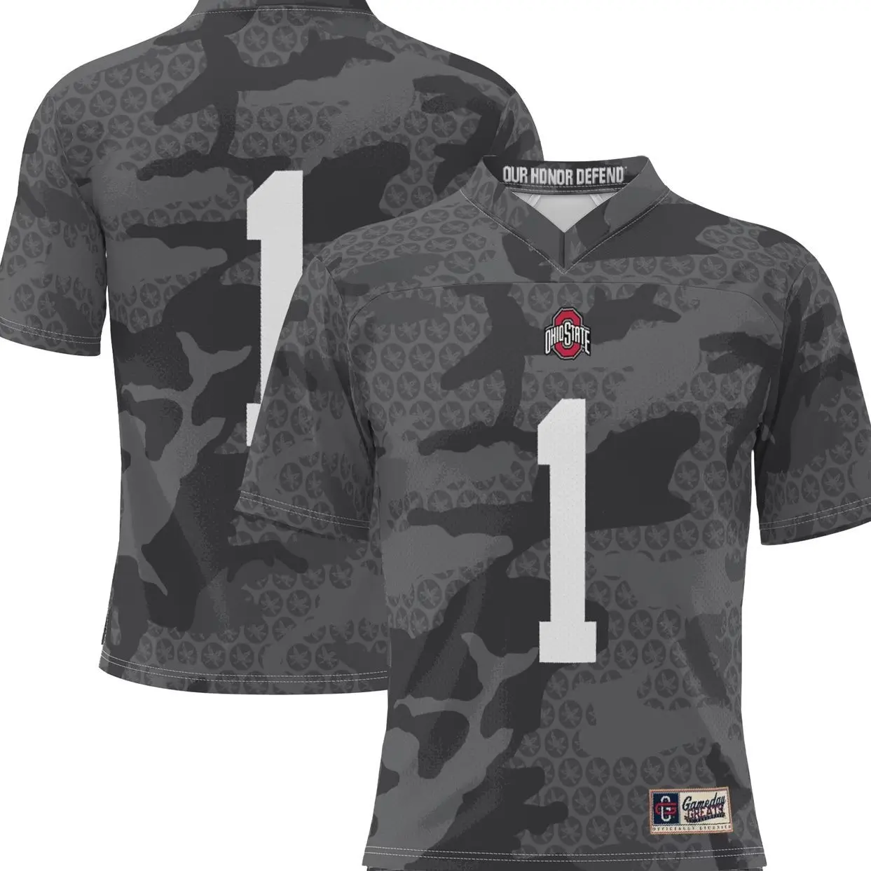 #1 Ohio State Buckeyes GameDay Greats Camo Football Jersey - Black