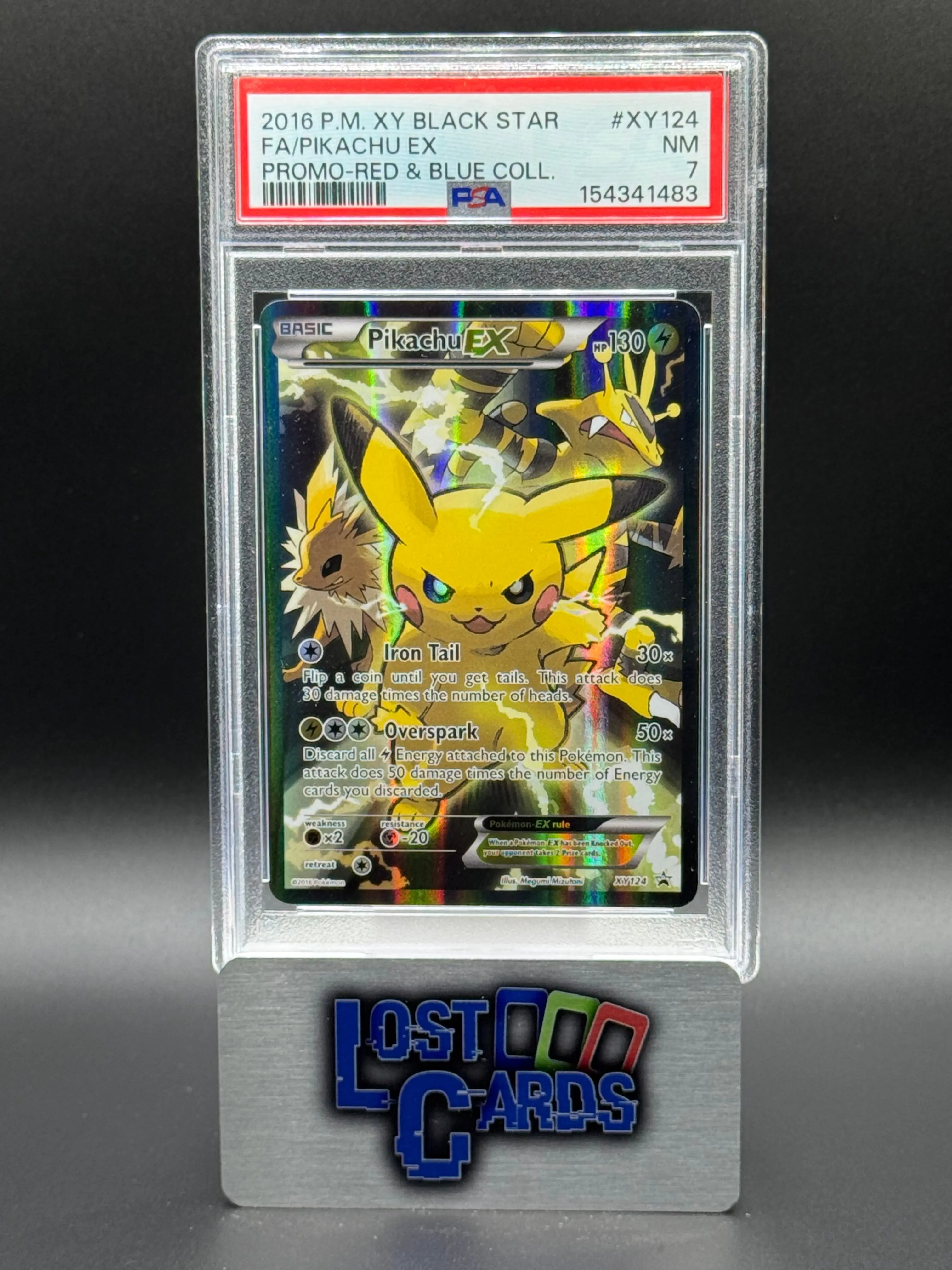 Pokemon TCG Pikachu EX | Black Star Promo XY124 | PSA Graded NM 7