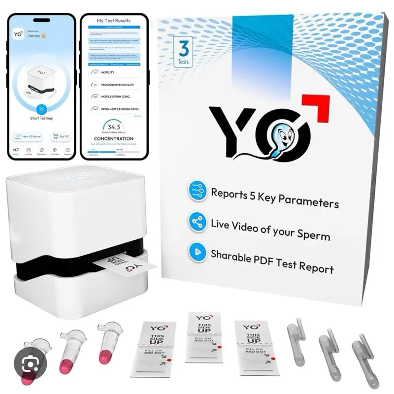 YO Sperm Test – At-Home Male Fertility Kit (2 Tests, FDA-Cleared, Smartphone Compatible.