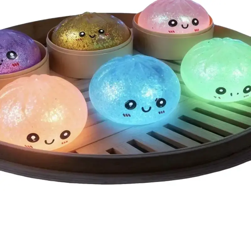 Dumpling Squishy Stress Relief Toy, Glow-In-The-Dark Classic Novelty Toy for Kids