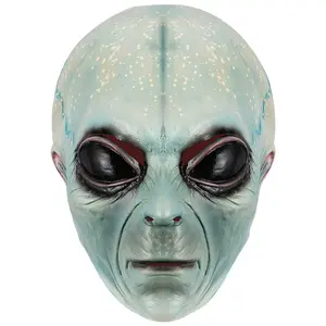 Alien Mask Halloween Costume Latex Headgear Cosplay Masquerade Party Escape Room Stage Performance Props