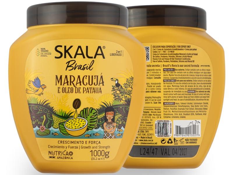 SKALA Brasil 2-in-1 Treatment Cream – Passion Fruit & Patauá Oil, 1kg (35.27oz) – Hydrates, Defines, and Nourishes Curls