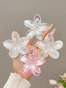 4pcs Summer Colorful Flower Hair Clip Set, High-End Feel Hair Accessories, Stylish Floral Design, Perfect for Warm Weather