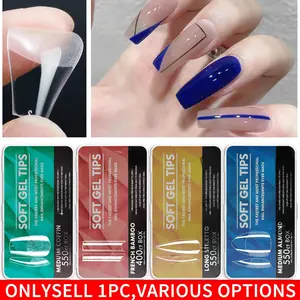 500pcs/box Ultra Thin Non-trace Semi-scrub Clear Fake Nail Soft Full Cover Fake Nail Extension DIY Nail Art Tool Nail Art Accessories Nail Art Supplies Fake Nails Extensions