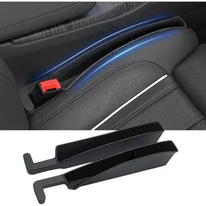 Car Seat Gap Filler, Seat Gap Organizer With Phone Holder, Car Seat Accessories For Car SUV Truck-2PCS Black