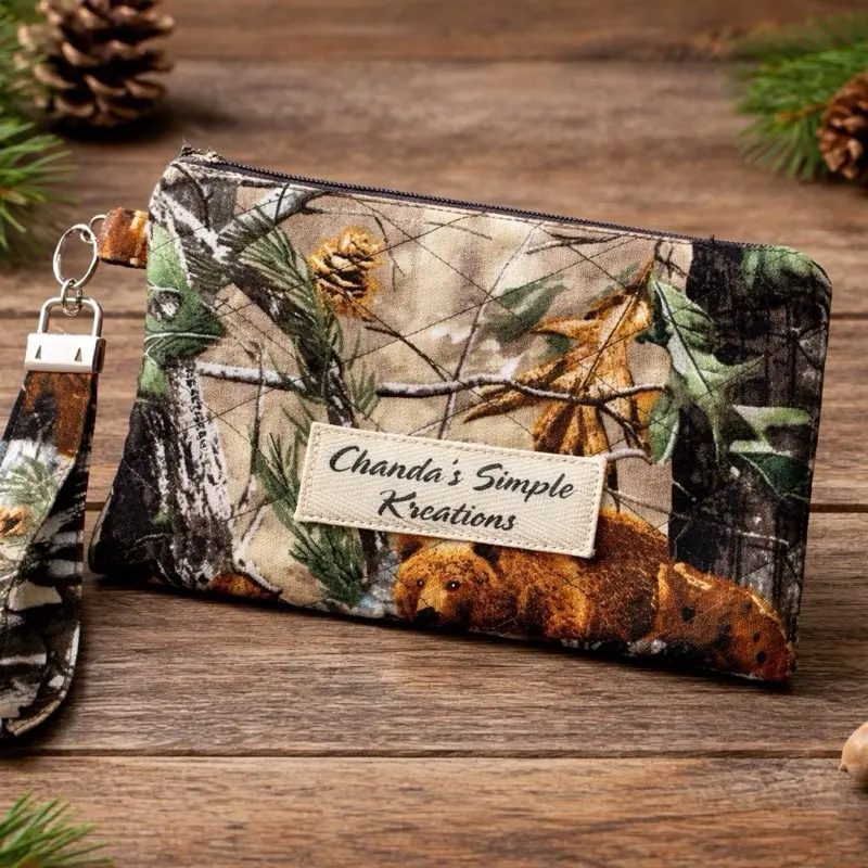 Hunting camouflage wristlet pouch clutch