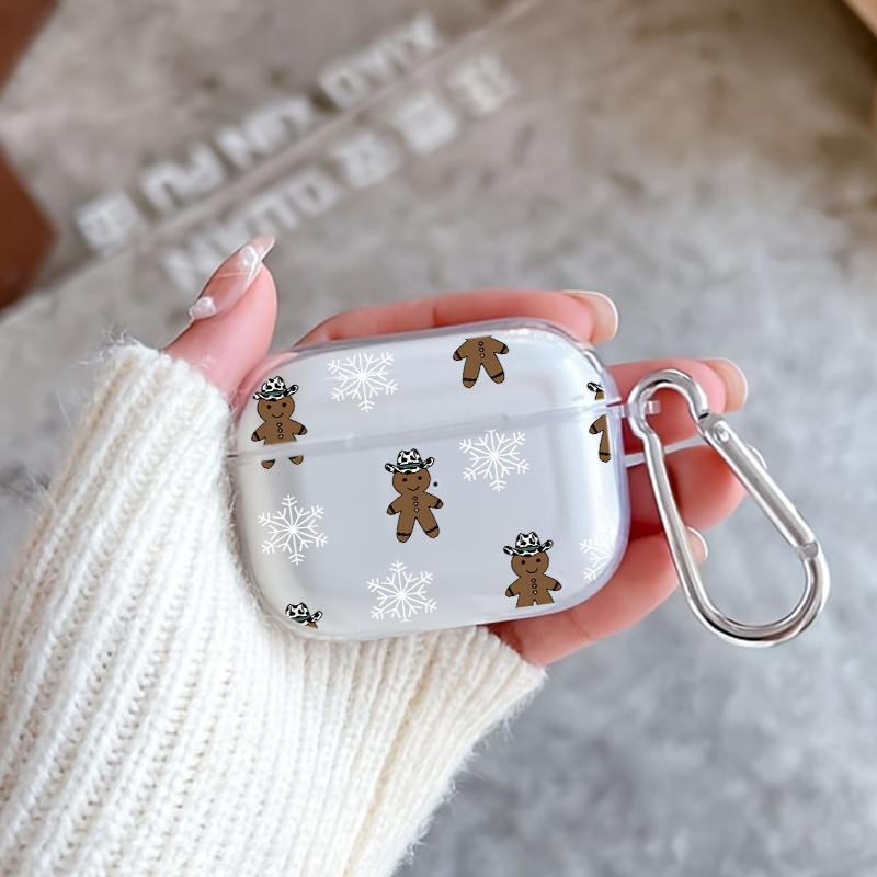 Cowboy Ginger Pattern TPU Soft Protective Case for Apple AirPods 4/3/2/1/Pro/Pro2 Transparent Earphone Cover with Keychain Attachment Cowboy Ginger Pattern TPU Soft Protective Case for Apple AirPods 4/3/2/1/Pro/Pro2 Transparent Earphone Cover with Keychain Attachment